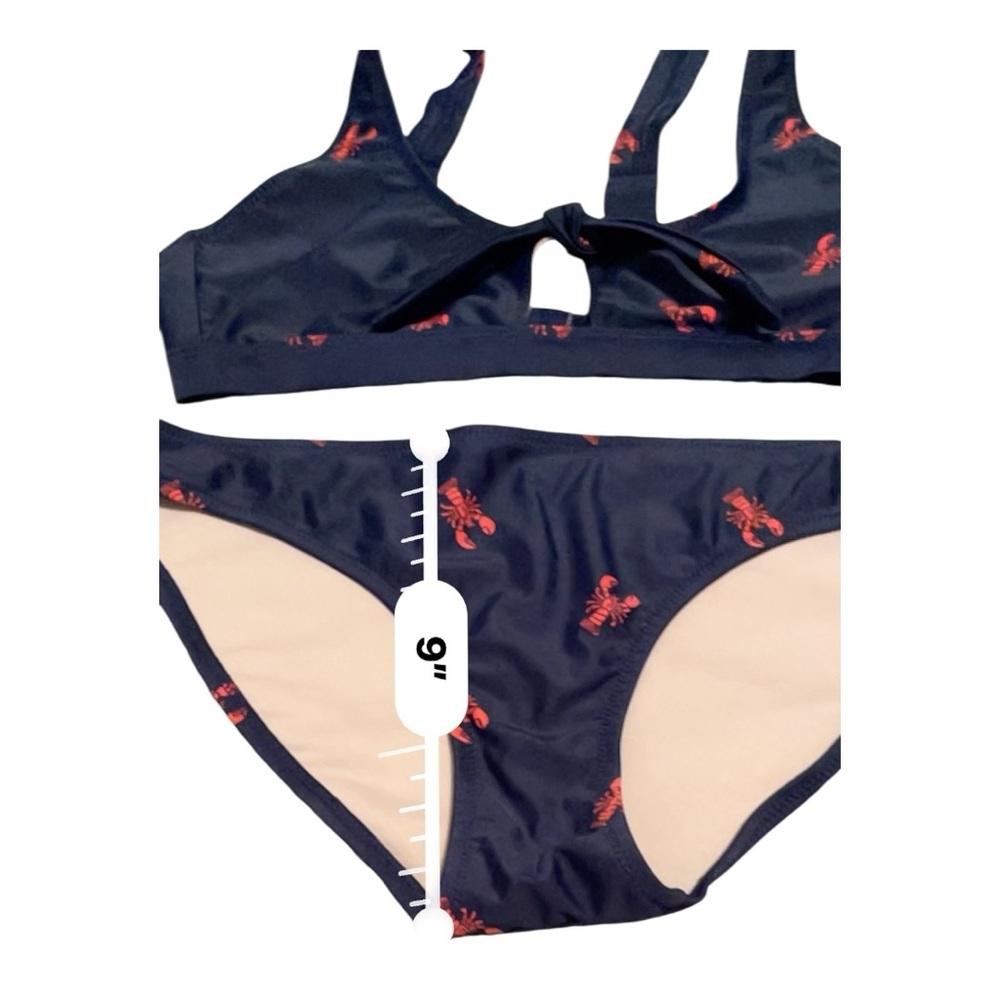 Navy Bikini with Red Lobster Print - Picture 7 of 8